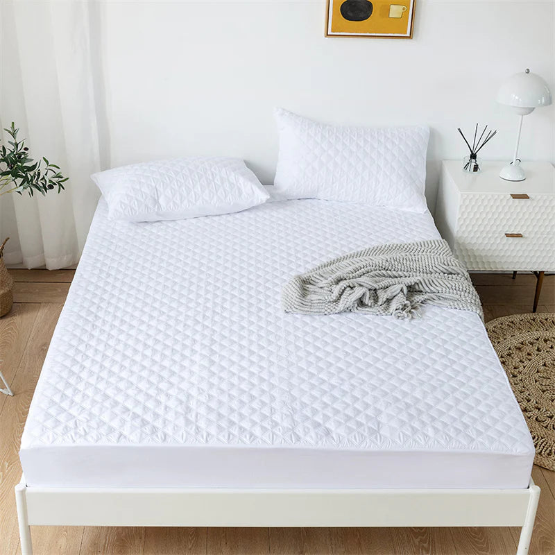 Quilted Waterproof Mattress Protector-White