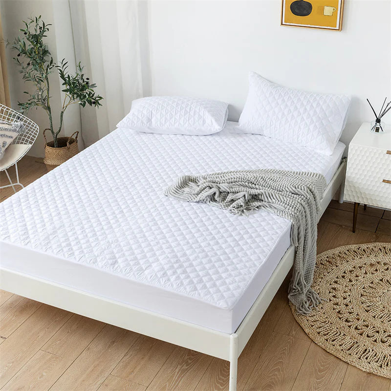 Quilted Waterproof Mattress Protector-White