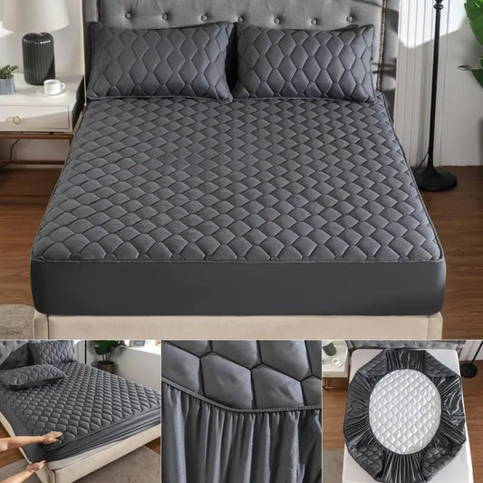 Quilted Waterproof Mattress Protector-Grey
